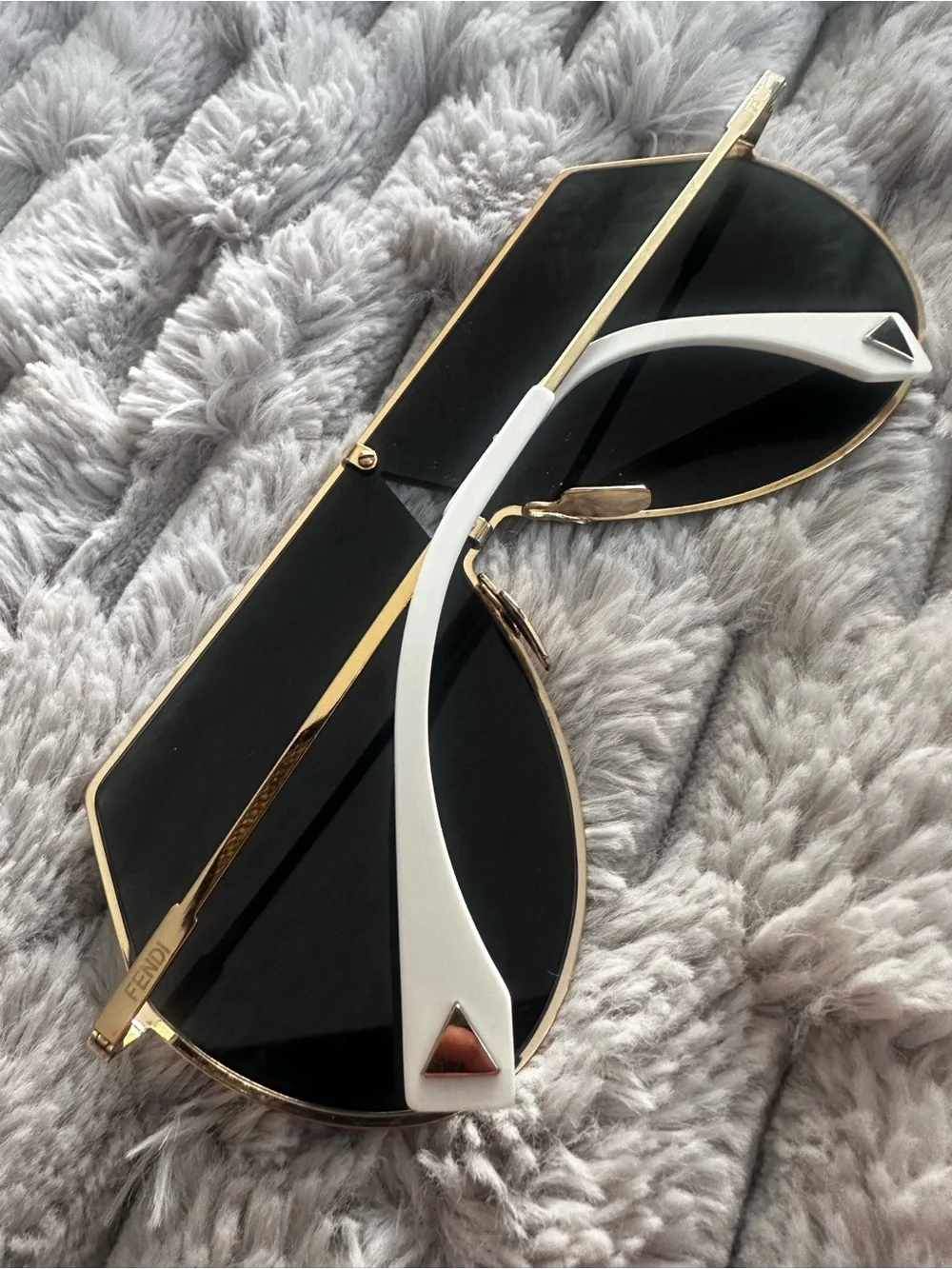 Fendi Gold Frame Pink mirror Lens Sunglasses